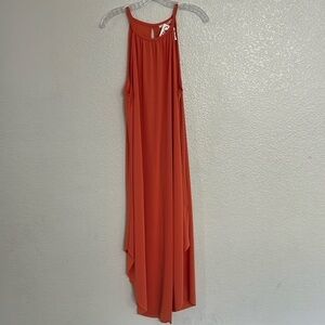 Orange Midi High-low dress